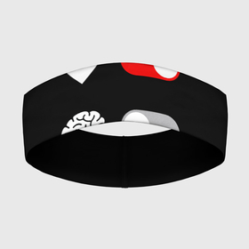 Повязка на голову 3D с принтом Мозг отключись в Белгороде,  |  | любовь | прикольная | сердце | черный