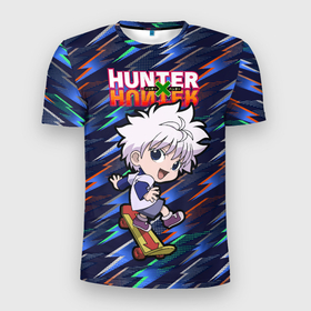 Мужская футболка 3D спортивная с принтом Киллуа Hunter x Hunter в Санкт-Петербурге, 100% полиэстер с улучшенными характеристиками | приталенный силуэт, круглая горловина, широкие плечи, сужается к линии бедра | anime | hunter | hunter x hunter | killua | zoldyck | аниме | зодиак | охотник | охотники