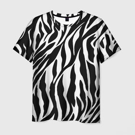 Мужская футболка 3D с принтом Зебра в Белгороде, 100% полиэфир | прямой крой, круглый вырез горловины, длина до линии бедер | животный принт | зебра.