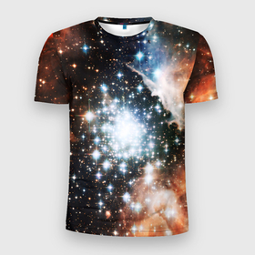 Мужская футболка 3D Slim с принтом COSMO STAR (S) в Курске, 100% полиэстер с улучшенными характеристиками | приталенный силуэт, круглая горловина, широкие плечи, сужается к линии бедра | Тематика изображения на принте: galaxy | nasa | nebula | space | star | абстракция | вселенная | галактика | звезда | звезды | космический | наса | планеты