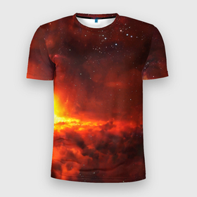 Мужская футболка 3D Slim с принтом Марс (S) в Курске, 100% полиэстер с улучшенными характеристиками | приталенный силуэт, круглая горловина, широкие плечи, сужается к линии бедра | Тематика изображения на принте: galaxy | nasa | nebula | space | star | абстракция | вселенная | галактика | звезда | звезды | космический | наса | планеты