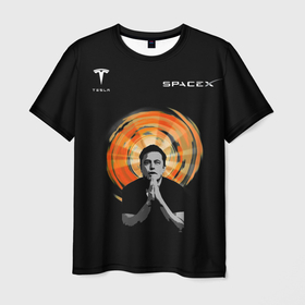 Мужская футболка 3D с принтом Elon Musk в Санкт-Петербурге, 100% полиэфир | прямой крой, круглый вырез горловины, длина до линии бедер | companieslogo | elonmusk | space x | tesla | иисус | илонмаск | логотип | молится | мольба | святой | спэйсикс | тесла