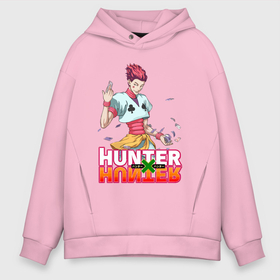 Мужское худи Oversize хлопок с принтом Хисока Hunter x Hunter , френч-терри — 70% хлопок, 30% полиэстер. Мягкий теплый начес внутри —100% хлопок | боковые карманы, эластичные манжеты и нижняя кромка, капюшон на магнитной кнопке | anime | hunter | hunter x hunter | zoldyck | аниме | зодиак | охотник | охотники | хисока