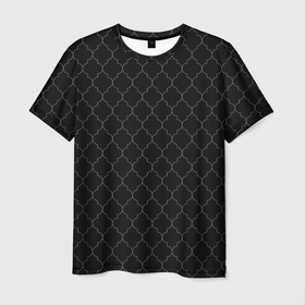 Мужская футболка 3D с принтом Noble в Курске, 100% полиэфир | прямой крой, круглый вырез горловины, длина до линии бедер | Тематика изображения на принте: геометрия | классика | орнамент | паттерн | плитка | текстура | узор | черный