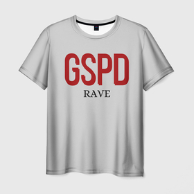Мужская футболка 3D с принтом GSPD rave в Белгороде, 100% полиэфир | прямой крой, круглый вырез горловины, длина до линии бедер | gspd | music | rave | гспд | гспд.