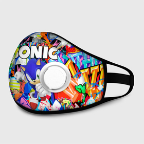 Маска из неопрена с принтом SONIC / СОНИК в городе Новоалтайск, неопрен 100% | Форма огибающая нос. Резинки для ушей с дополнительной резинкой на затылке. Клапан для выдоха для активного дыхания при занятиях спортом. Эластичный материал маски и окантовки для лучшего растяжения и прилегания маски.  | hedgehog | metal sonic | silver | silver the hedgehog | sonic | sonic boom | sonic the hedgehog | ёж сонник | игры | соник | фильмы