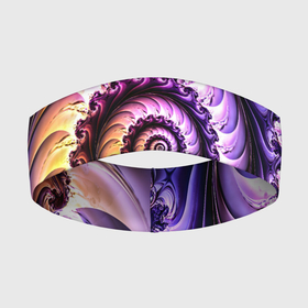 Повязка на голову 3D с принтом Спираль улитки в Тюмени,  |  | волна | волны | желтый | раковина улитки | розовый | синий | спираль | улитка | фиолетовый