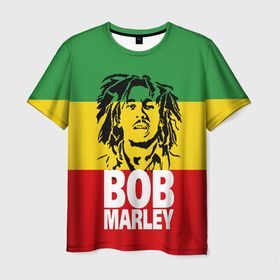 Мужская футболка 3D с принтом Bob Marley в Тюмени, 100% полиэфир | прямой крой, круглый вырез горловины, длина до линии бедер | bob | bob marley | движение | музыка | рэгги | свобода | стиль | счастье | ямайка