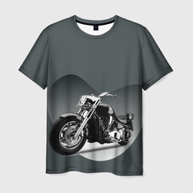 Мужская футболка 3D с принтом Мотоцикл в Новосибирске, 100% полиэфир | прямой крой, круглый вырез горловины, длина до линии бедер | мотоцикл | свобода | скорость | техника | транспорт