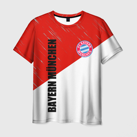 Мужская футболка 3D с принтом Бавария в Тюмени, 100% полиэфир | прямой крой, круглый вырез горловины, длина до линии бедер | bayern munich | lewandowski | бавария | баер мюнхен | германия | левандовски | футбол