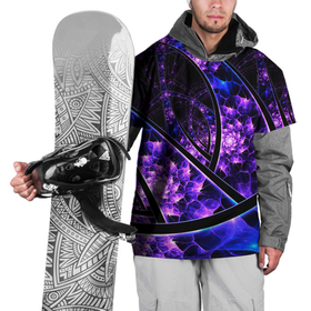 Накидка на куртку 3D с принтом Фрактал линии в Екатеринбурге, 100% полиэстер |  | запутанный | линии | полосы | сложный | спираль | узор | фиолетовый | фрактал