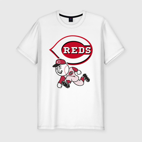 Мужская футболка хлопок Slim с принтом Cincinnati reds , 92% хлопок, 8% лайкра | приталенный силуэт, круглый вырез ворота, длина до линии бедра, короткий рукав | baseball | cincinnati | gamer | reds | sport | team | usa | бейсбол | игрок | спорт | сша | цинциннати
