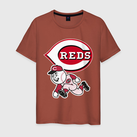 Мужская футболка хлопок с принтом Cincinnati reds в Курске, 100% хлопок | прямой крой, круглый вырез горловины, длина до линии бедер, слегка спущенное плечо. | baseball | cincinnati | gamer | reds | sport | team | usa | бейсбол | игрок | спорт | сша | цинциннати