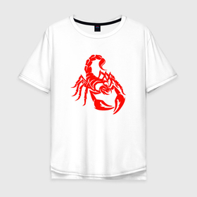 Мужская футболка хлопок Oversize с принтом Scorpio , 100% хлопок | свободный крой, круглый ворот, “спинка” длиннее передней части | scorpio | знак зодиака скорпион | принт знак зодиака скорпион | принт на футболке скорпион | принт скорпион | скорпион | скорпион на футболке