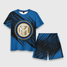 Мужской костюм с шортами 3D с принтом Inter ,  |  | fc | football | futbal | inert | internzionale | интер | интернационале | италия | клуб | лого | логотип | милан | фк | форма | формы | футбол | футбольный