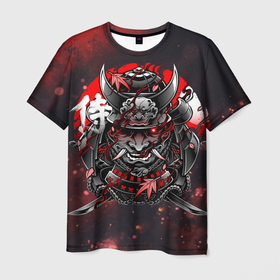 Мужская футболка 3D с принтом Samurai в Курске, 100% полиэфир | прямой крой, круглый вырез горловины, длина до линии бедер | demons | game | ghost of tsushima | japan | samurai