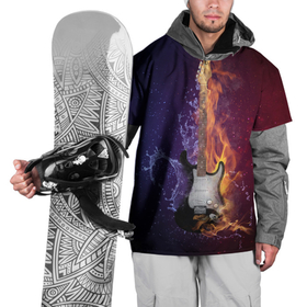 Накидка на куртку 3D с принтом Гитара огня , 100% полиэстер |  | Тематика изображения на принте: fire guitar | jazz | rock | гитара огня | раскаленная гитара