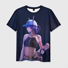 Мужская футболка 3D с принтом Chen Arknights в Тюмени, 100% полиэфир | прямой крой, круглый вырез горловины, длина до линии бедер | arknights | chen | аниме | девушка | игра | кепка | рога