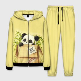 Мужской костюм 3D с принтом Заказывали Панду? ? в Белгороде, 100% полиэстер | Манжеты и пояс оформлены тканевой резинкой, двухслойный капюшон со шнурком для регулировки, карманы спереди | order | panda | заказ | заказывали панду | панда | панда в коробке