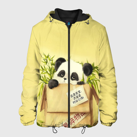 Мужская куртка 3D с принтом Заказывали Панду в Екатеринбурге, ткань верха — 100% полиэстер, подклад — флис | прямой крой, подол и капюшон оформлены резинкой с фиксаторами, два кармана без застежек по бокам, один большой потайной карман на груди. Карман на груди застегивается на липучку | order | panda | заказ | заказывали панду | панда | панда в коробке