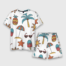 Мужской костюм с шортами 3D с принтом Отпуск в Курске,  |  | Тематика изображения на принте: summer | ананас | ананасы | гаваи | гавайская | звезда | звёзды | зонт | лето | мороженное | отдых | отпуск | очки | пальма | пальмы | пляж | солнце | туризм | туристическая
