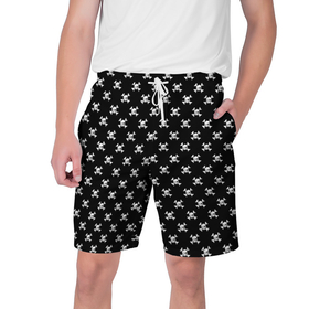 Мужские шорты 3D с принтом Черепа в Тюмени,  полиэстер 100% | прямой крой, два кармана без застежек по бокам. Мягкая трикотажная резинка на поясе, внутри которой широкие завязки. Длина чуть выше колен | минимализм | пиратский флаг | рисунок | черепа