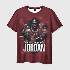 Мужская футболка 3D с принтом MICHAEL JORDAN в Белгороде, 100% полиэфир | прямой крой, круглый вырез горловины, длина до линии бедер | jordan | michael | michael jordan | nba | баскетбол | баскетболист | джордан | защитник | майкл | майкл джордан | нба