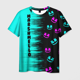 Мужская футболка 3D с принтом Marshmello , 100% полиэфир | прямой крой, круглый вырез горловины, длина до линии бедер | fortnite | game | marshmello | диджей | игра | маршмелло | маршмеллоу | маршмелоу | музыка | неон | текстура | фортнайт