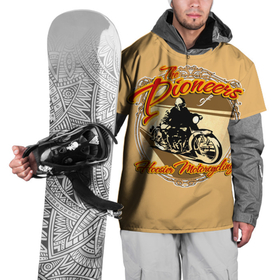 Накидка на куртку 3D с принтом Hoosier Motorcycling в Екатеринбурге, 100% полиэстер |  | Тематика изображения на принте: motorcycle | байкеры | мотоциклы | пионеры