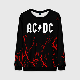Мужской свитшот 3D с принтом AC DС в Санкт-Петербурге, 100% полиэстер с мягким внутренним слоем | круглый вырез горловины, мягкая резинка на манжетах и поясе, свободная посадка по фигуре | ac dc | acdc | back to black | highway to hell | logo | music | rock | айси | айсидиси | диси | лого | логотип | молния | музыка | рок | символ | символика | символы | эйси | эйсидиси