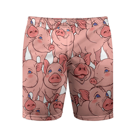 Мужские шорты спортивные с принтом Свиньи в Тюмени,  |  | винипух | еда | животноводство | животное | животные | звери | кабан | кобан | лёха | мясо | петачок | питочок | поросёнок | поросята | свинка | свиньи | свинья | стейк | ферма | юмор