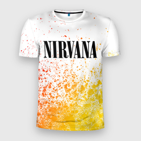 Мужская футболка 3D Slim с принтом NIRVANA   НИРВАНА , 100% полиэстер с улучшенными характеристиками | приталенный силуэт, круглая горловина, широкие плечи, сужается к линии бедра | band | cobain | face | kurt | logo | music | nirvana | rock | rocknroll | группа | кобейн | курт | лого | логотип | музыка | музыкальная | нирвана | рожица | рок | рокнролл | символ
