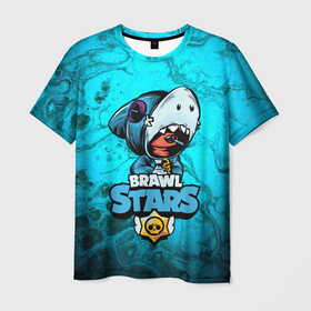 Мужская футболка 3D с принтом BRAWL STARS LEON SHARK в Белгороде, 100% полиэфир | прямой крой, круглый вырез горловины, длина до линии бедер | brawl | brawl stars | brawlstars | crow | fire | flame | game | leon | loen | phoenix | shark | star | stars | акула | бравл | браво | вода | звезда | звезды | игра | леон | огонь | пламя | стар | старс | феникс