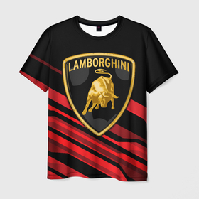 Мужская футболка 3D с принтом  Lamborghini , 100% полиэфир | прямой крой, круглый вырез горловины, длина до линии бедер | aventador | centenario | countach | lamborghini huracan | performante | sian | urus | veneno | ламба | ламборгини | ламборджини | челлендж