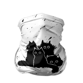Бандана-труба 3D с принтом Черные котейки в Санкт-Петербурге, 100% полиэстер, ткань с особыми свойствами — Activecool | плотность 150‒180 г/м2; хорошо тянется, но сохраняет форму | baby | cat | cute | kitty | аниме | анимешные | брызги красок | глаза | детям | животные | зверек | кавайный | киска | кот | котята | кошак | кошечка | кошка | малыши | милые | мордочка | няшные | прикольные