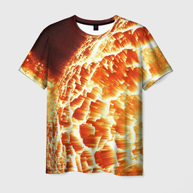Мужская футболка 3D с принтом Космический объект , 100% полиэфир | прямой крой, круглый вырез горловины, длина до линии бедер | planets | взрыв | взрывы | вселенная | вселенский | звезда | звёзды | космические | космический | космос | лава | мантия | огненный | огонь | пламя | планета | планеты | солнце | яркие | яркий