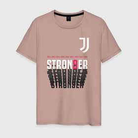 Мужская футболка хлопок с принтом Juventus | Stronger (2021) в Екатеринбурге, 100% хлопок | прямой крой, круглый вырез горловины, длина до линии бедер, слегка спущенное плечо. | 0x000000123 | juve | juventus | ronaldo | юве | ювентус
