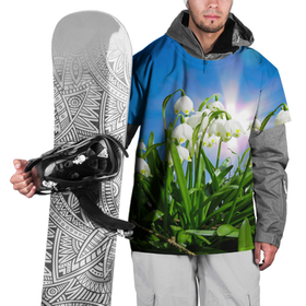 Накидка на куртку 3D с принтом Подснежники , 100% полиэстер |  | зелень | подснежник | подснежники | природа | природный | растение | растения | флора | цветок | цветочек | цветы