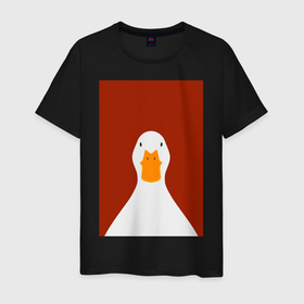 Мужская футболка хлопок с принтом Утка в Екатеринбурге, 100% хлопок | прямой крой, круглый вырез горловины, длина до линии бедер, слегка спущенное плечо. | иллюстрация | мем | мемы | рисунок | смешно | современно | утка