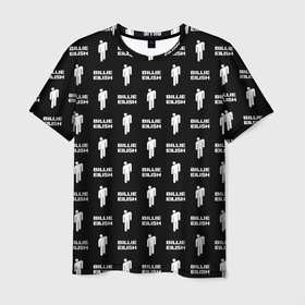 Мужская футболка 3D с принтом Billie Eilish в Курске, 100% полиэфир | прямой крой, круглый вырез горловины, длина до линии бедер | billie | eilish | music | ocean eyes | pop | айлиш | беляш | билли | музыка | поп | эмо