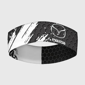 Повязка на голову 3D с принтом MAZDA в Петрозаводске,  |  | mazda | авто | автомобиль | логотип | мазда | марка | машина | надпись | текстура