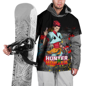 Накидка на куртку 3D с принтом Хисока Мороу и логотип Хантер Хантер в Белгороде, 100% полиэстер |  | Тематика изображения на принте: anime | hunter | hunter x hunter | zoldyck | аниме | зодиак | охотник | охотники | хисока