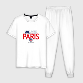 Мужская пижама хлопок с принтом PSG | We Are Paris (2022 23) в Кировске, 100% хлопок | брюки и футболка прямого кроя, без карманов, на брюках мягкая резинка на поясе и по низу штанин
 | 0x000000123 | neymar | paris saint germain | psg | неймар | псж