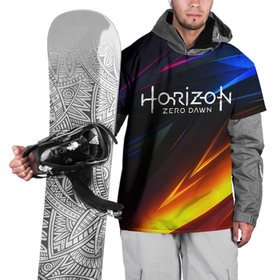 Накидка на куртку 3D с принтом Horizon Zero Dawn STRIPES в Новосибирске, 100% полиэстер |  | aloy | antasy girl | art | artwork | digital art | fantasy | horizon | horizon: zero dawn | landscape | tallneck | warrior fantasy | weapon | zero dawn