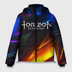 Мужская зимняя куртка 3D с принтом Horizon Zero Dawn STRIPES в Новосибирске, верх — 100% полиэстер; подкладка — 100% полиэстер; утеплитель — 100% полиэстер | длина ниже бедра, свободный силуэт Оверсайз. Есть воротник-стойка, отстегивающийся капюшон и ветрозащитная планка. 

Боковые карманы с листочкой на кнопках и внутренний карман на молнии. | Тематика изображения на принте: aloy | antasy girl | art | artwork | digital art | fantasy | horizon | horizon: zero dawn | landscape | tallneck | warrior fantasy | weapon | zero dawn