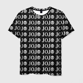 Мужская футболка 3D с принтом JOJOJOJOJOJOJOJOJ BLACK в Белгороде, 100% полиэфир | прямой крой, круглый вырез горловины, длина до линии бедер | anime | jojo | jojo’s bizarre adventure | аниме | анимэ | биззаре адвенчер | джо | джо джо | джоджо | джонатан джостар | дзёсукэ хигасиката | дзётаро кудзё | жожо | игги | кира | лого | манга | невероятные приключения