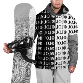 Накидка на куртку 3D с принтом Логотип джо джо паттерн черно белый в Тюмени, 100% полиэстер |  | anime | jojo | jojo’s bizarre adventure | аниме | анимэ | биззаре адвенчер | джо | джо джо | джоджо | джонатан джостар | дзёсукэ хигасиката | дзётаро кудзё | жожо | игги | кира | лого | манга | невероятные приключения