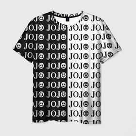Мужская футболка 3D с принтом Логотип джо джо паттерн черно белый в Белгороде, 100% полиэфир | прямой крой, круглый вырез горловины, длина до линии бедер | anime | jojo | jojo’s bizarre adventure | аниме | анимэ | биззаре адвенчер | джо | джо джо | джоджо | джонатан джостар | дзёсукэ хигасиката | дзётаро кудзё | жожо | игги | кира | лого | манга | невероятные приключения