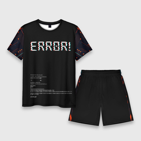 Мужской костюм с шортами 3D с принтом ERROR ,  |  | developer | error | it | код | ошибка | программирование | программист | разработка | разработчики | символы | строка | текст