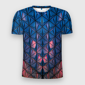 Мужская футболка 3D спортивная с принтом Геометрический принт в Екатеринбурге, 100% полиэстер с улучшенными характеристиками | приталенный силуэт, круглая горловина, широкие плечи, сужается к линии бедра | абстракция | геометрия | кубы | линии | симметрия